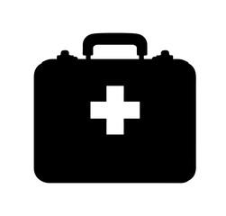 Obraz premium First aid kit silhouette vector icon sign symbol illustration design.