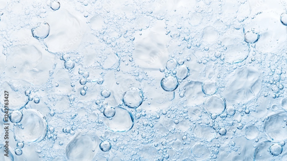 Aufkleber a close-up of water molecules, each connected by clear bubbles to form an abstract geometric pattern