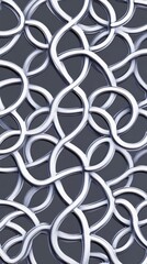 Fototapeta premium Intricate Silver Metalwork Design: Abstract Geometric Patterns for Modern Architecture