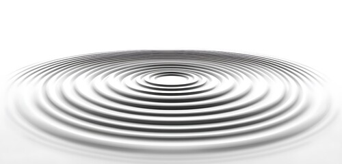 High-quality image of concentric circles visualizing waves sharply defined on white