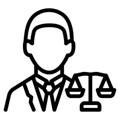 lawyer Line Icon