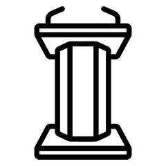 witness stand Line Icon