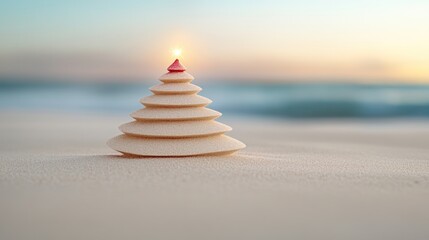 Sandy Christmas: A Festive Tree on the Beach Combining Holiday Cheer with Summer Fun