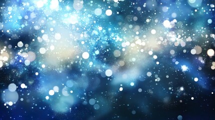 Obraz premium A breathtaking winter wonderland scene with sparkling bokeh lights. A captivating winter night sky, perfect for festive backgrounds and winter-themed designs.