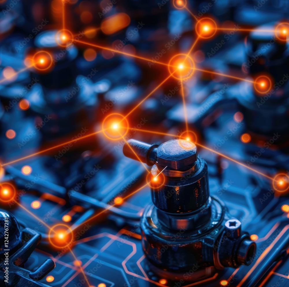Aufkleber abstract technology background with network connections and circuits
