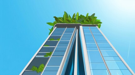 Sustainable Skyscraper with Lush Vertical Gardens - A Modern Architectural Marvel