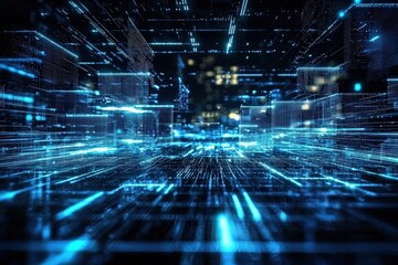 Obraz premium 3D Renderings Illustrating Digital Data Transfers
