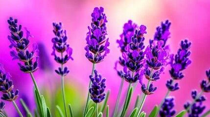 Obraz premium Vibrant Lavender Flowers in Bloom with Colorful Background