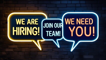 Obraz premium We Are Hiring, Hiring recruitment, Join Our Team, job vacancy, Hiring poster, Now hiring 