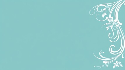 Obraz premium Teal floral border design, background