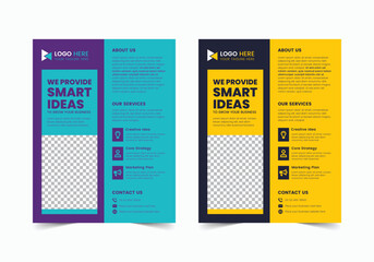  Professional Business Flyer Template , CMYK , US Letter , Print Ready , 0.125 Bleed