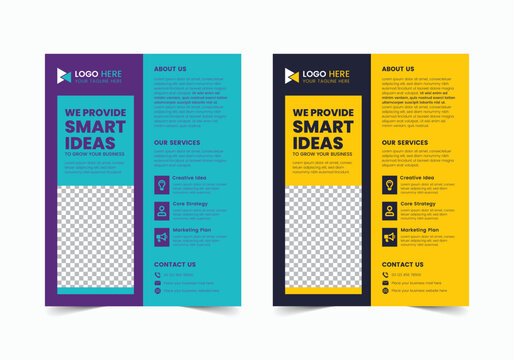  Professional Business Flyer Template , CMYK , US Letter , Print Ready , 0.125 Bleed