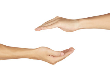 Two hands circling gesture, isolated on a white background