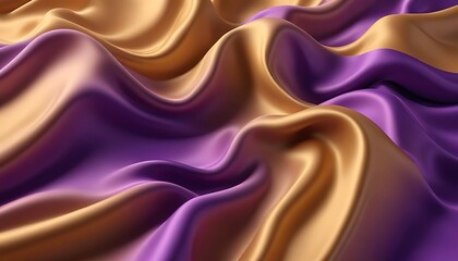 Fototapeta premium Purple and gold fabric with a wave pattern