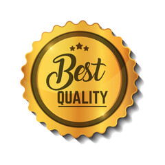 Best quality icon with golden badge for top rated selection