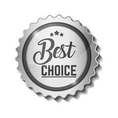 Best choice icon with silver badge for top rated selection