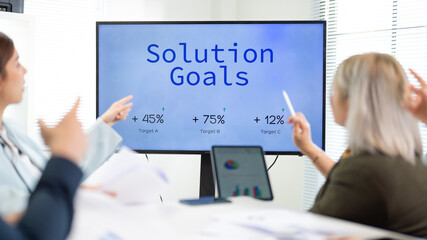 A business people and Startup marketing team, Smiling businesspeople having a discussion in an office. Teamwork, Strategy, Team Brainstorming Strategy Development for Corporate Growth Session.