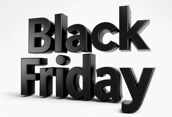 Bold Black Letters Signify the Excitement of Shopping on Black Friday. Generative AI