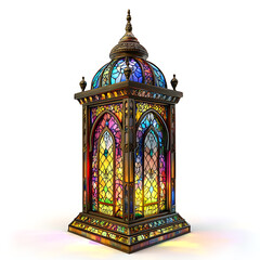 Obraz premium Stained Glass Window Featuring Detailed Floral Patterns