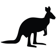 kangaroo silhouette, vector illustration design on a white background. Ideal for animal and wildlife-themed graphics.