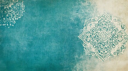 Teal Mandala Design Background