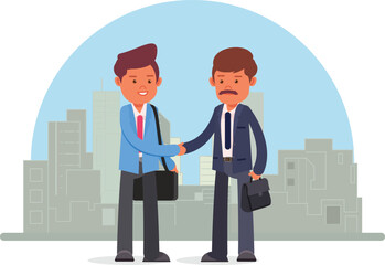 Business people shake hand, Business people talking