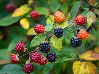Fresh Berries in Vibrant Colors on Green Leaves.jpeg