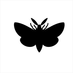 Moth icon  silhouette vector icon sign symbol illustration design.