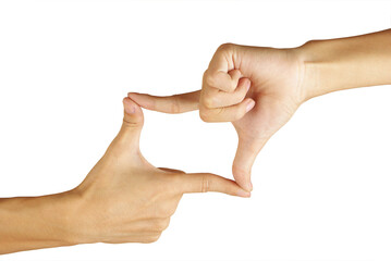 Men's hands, framing gestures