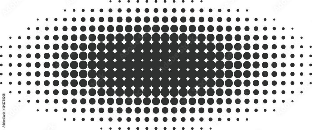 Poster dotted shape. abstract gradient wavy element. halftone geometric line with gradation texture. curved