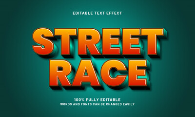 street race editable text effect with a sport and race theme