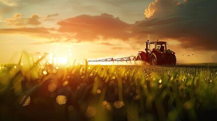 Fototapeta premium tractor on the field