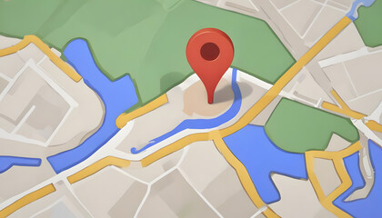 city map with markers