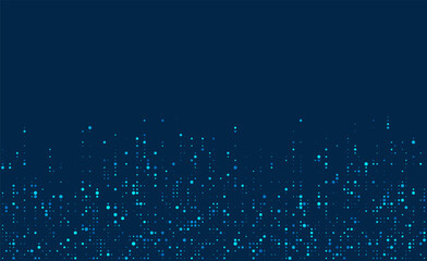 Digital technology background. Digital data dots blue pattern pixel background