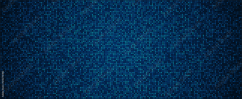 Poster digital technology background. digital data square blue pattern pixel background