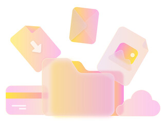 Folder App Infographic Files Phone Business Pink Peach App Glassmorphism UI Icon Sign and Symbol Design Illustrator Png Svg	
