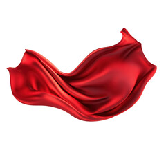 Fototapeta premium Red Silk Fabric Texture on transparent background.