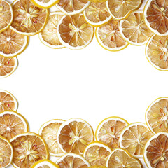 Lemon slices isolated on a white background.