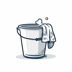 A bucket and a cloth.