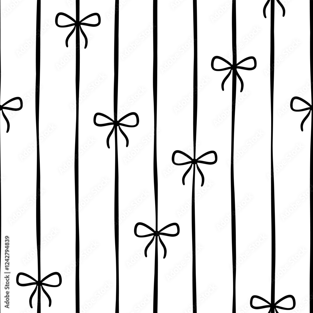 Poster simple elegant seamless repeating bow stripe pattern, vector repeat tile