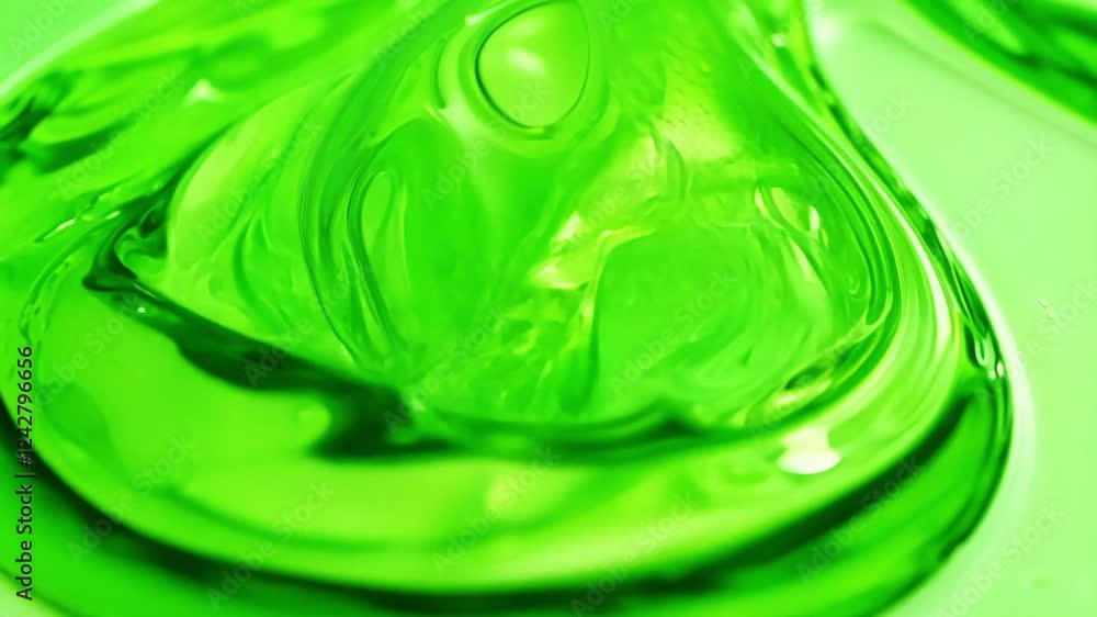 Poster smooth curved edges of the spreadout oil contrasting with the sharpness of the backdrop. green scree