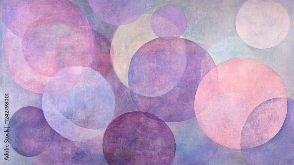 Poster Abstract Pastel Circles Overlapping Canvas
