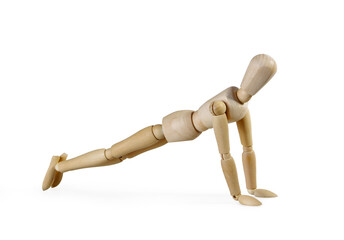 Mannequin doing push ups.