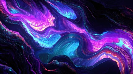 Abstract Purple Blue Swirling Nebula Cosmic Art