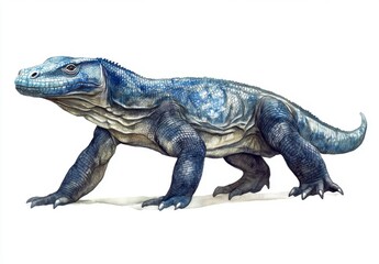 Obraz premium Komodo Dragon Portrait: A Close-Up View of This Powerful Reptile 