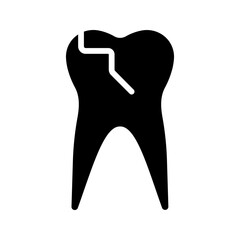 Cracked tooth icon color editable