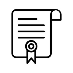 Diploma icon color editable on white background
