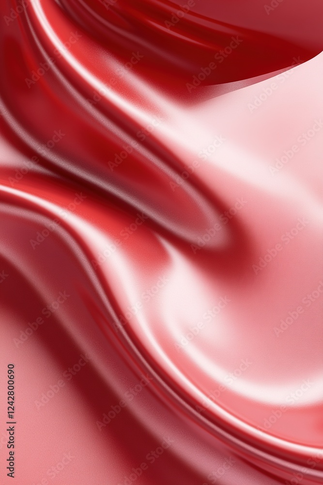 Poster a rich satin texture in crimson red showcases soft light reflections and gentle folds, providing an 
