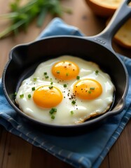 eggs in a cast iron skillet