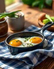 eggs in a cast iron skillet